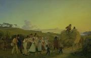 Vilhelm Hammershoi Bnder vender hjem fra marken med det sidste las korn oil painting